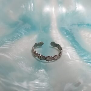 anillo ajustable banda de multiples conchas de camino de santiago de plata de ley